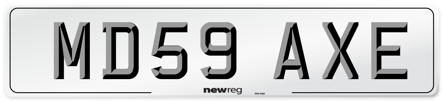 MD59 AXE Number Plate from New Reg